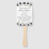 Éventail Chic Anemone Floral Wedding Programme Hand Fan (Devant)