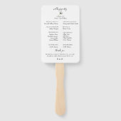 Éventail Chic Anemone Floral Wedding Programme Hand Fan (Dos)