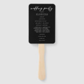 Éventail Chic Black White Script Wedding Programme (Dos)