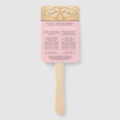 Éventail Chic Blush Pink Hearts Sand Beach Wedding Programm (Dos)