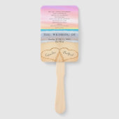 Éventail Chic Blush Pink Hearts Sand Beach Wedding Programm (Devant)