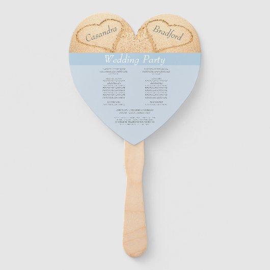 Éventail Chic Dusty Blue Beach programme de cérémonie de ma (Dos)