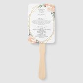 Éventail Chic Floral Blush Gold Dusty Blue Wedding Programm (Devant)