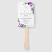 Éventail Chic Floral Purple & Grey Programme de mariage Ven (Devant)