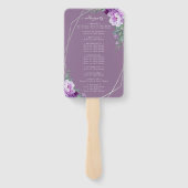 Éventail Chic Floral Purple & Silver Wedding Programme (Dos)