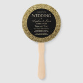Éventail Chic Gold et Black Wedding Programme (Devant)