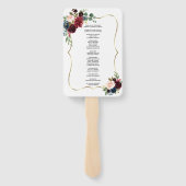 Éventail Chic Gold Merlot Marine Blue Floral Wedding Progra (Dos)