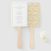 Éventail Chic Golden Ditzy Floral Wedding Programme (Devant et derrière)