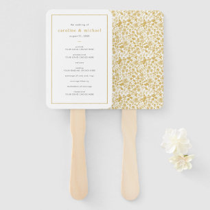 Éventail Chic Golden Ditzy Floral Wedding Programme