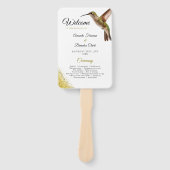 Éventail Chic Green Hummingbird et Gold Dust Mariage (Devant)