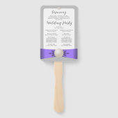Éventail Chic Lavender & Grey Pearl Ribbon Wedding Programm (Dos)