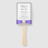 Éventail Chic Lavender & Grey Pearl Ribbon Wedding Programm (Devant)