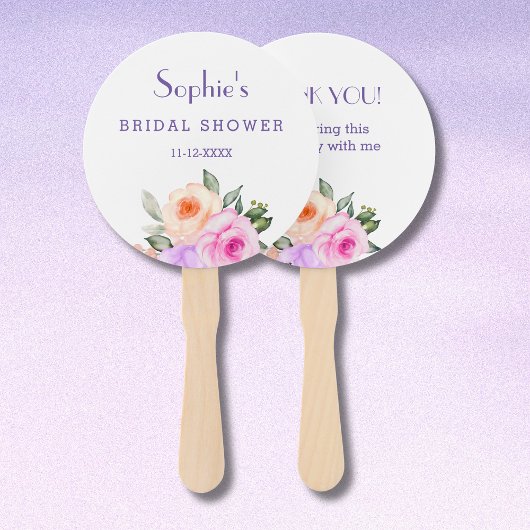 Éventail Chic Lilac Roses Roses Roses Rose Bright Floral Fê