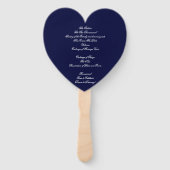 Éventail Chic Navy Blue & White Monogram Programme de maria (Dos)