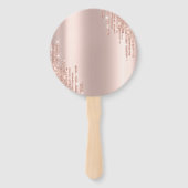 Éventail Chic Parties scintillant  Rose Gold Sweet 16 (Dos)