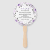 Éventail Chic Pastel Purple Floral Programme de mariage Fan (Dos)