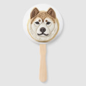 Éventail Chien Akita Inspiré de la 3D (Devant)