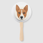 Éventail Chien Basenji Inspiré 3D (Devant)