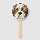 Éventail Chien Biewer Terrier Inspiré 3D (Devant)