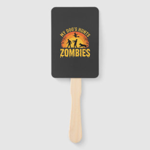 Éventail Chien Chasse Les Zombies Design Halloween