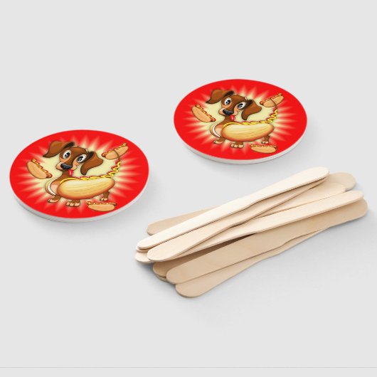 Éventail Chien chaud Dachshund caractère mignon (Non-assemblé)