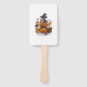 Éventail Chien Chihuahua Halloween Citrouilles Chapeau de S
