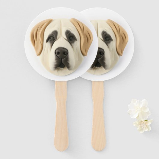Éventail Chien de berger d'Anatolie Inspiré de la 3D (Devant et derrière)