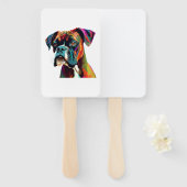 Éventail Chien de boîte coloré (Devant et derrière)