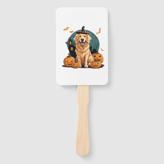 Éventail chien en halloween drôle (Devant)