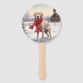 Éventail Chien Labrador dans la neige de Noël (Dos)