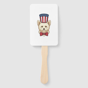 Éventail Chien patriotique chapeau haut de forme vintage ve