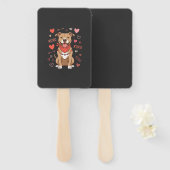 Éventail Chien Pitbull de la Saint-Valentin XOXO Design d'a (Devant et derrière)