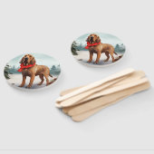 Éventail Chien sanglant à Noël de neige (Non-assemblé)