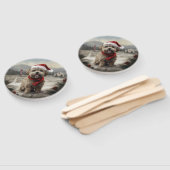 Éventail Chien Yorkipod en Noël de neige (Non-assemblé)