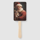 Éventail Chihuahua avec Noël Festif du Père Noël (Dos)