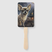 Éventail chihuahua Halloween effroi (Dos)
