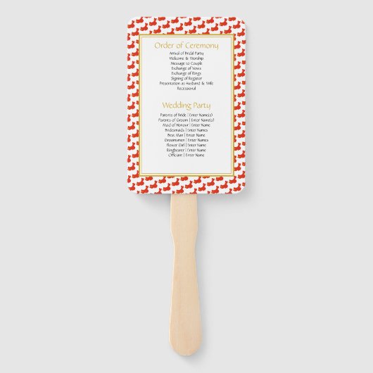 Éventail CHINE Christian Custom Wedding 婚 Programme 礼 (Dos)