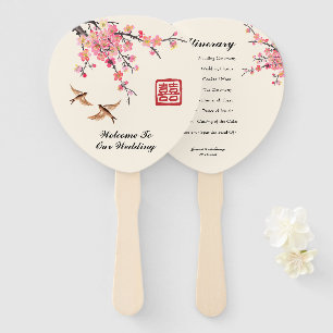 Éventail Chinese Ink peinture fleurs oiseaux programme de m