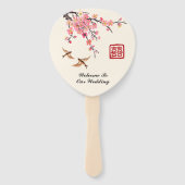 Éventail Chinese Ink peinture fleurs oiseaux programme de m (Devant)