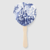 Éventail Chinoiserie bleue et blanche (Devant)