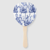 Éventail Chinoiserie bleue et blanche (Devant)