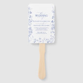 Éventail Chinoiserie French Blue Victorian Wedding Programm (Devant)