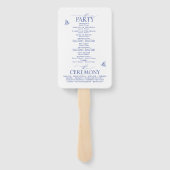 Éventail Chinoiserie French Blue Victorian Wedding Programm (Dos)