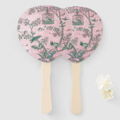 Éventail Chinoiserie rose (Devant et derrière)