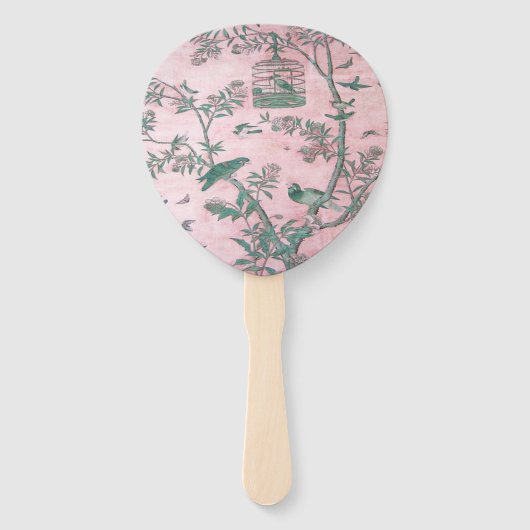 Éventail Chinoiserie rose (Dos)