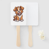 Éventail Chiot de berger australien de Kawaii (Devant et derrière)