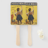 Éventail Chocolat Menier Petite fille Mur écriture (Devant et derrière)