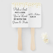 Éventail Choisir un siège pas un côté mariage points d'or (Devant et derrière)