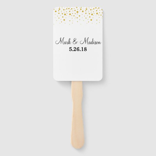 Éventail Choisir un siège pas un côté mariage points d'or (Dos)