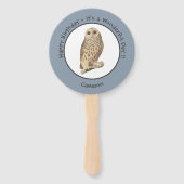 Éventail Chouette barrée - Anniversaire ou autre événement  (Devant)